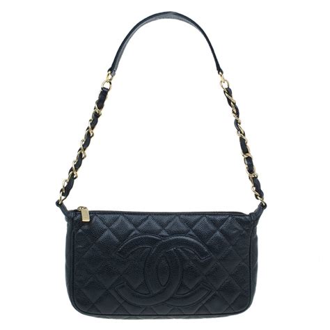 chanel black quilted caviar leather timeless cc shoulder bag|CHANEL Caviar Quilted Timeless CC Shoulder Bag Black.